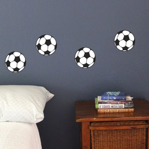 Soccer Balls Set of 12, Fun sport wall decals, football boys bedroom play room stickers Static window cling clings