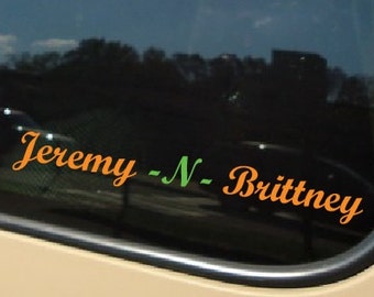 Names or custom text Car Decal Custom Colors and Fonts