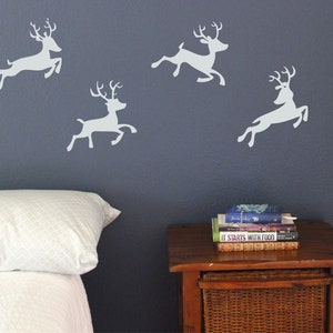 Santa's Reindeer, Wall Decals, Set of 6, Christmas Decoration Static window cling clings