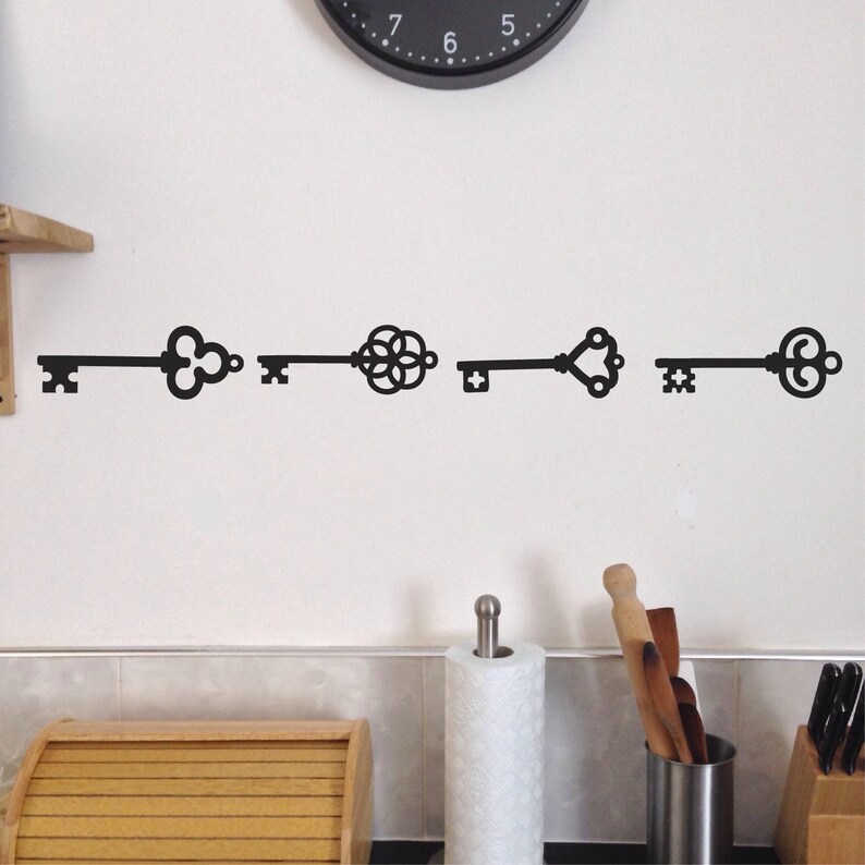Key Wall Decals Set of 10 Stickers Skeleton Keys Apple Etsy