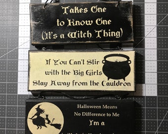 Set of 3 Witchy Signs, Witch Home Decor, Witch Sign, Witch Wall Decor Funny Witch Sign, Practical Magic