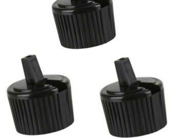 Black Ribbed Dispensing Caps ~ 3 pcs