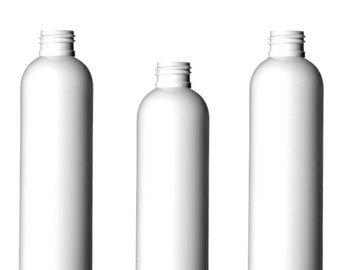 8oz WHITE Cosmo Slim Plastic Bottles
