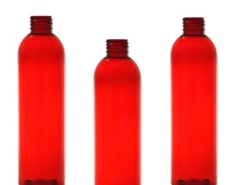 8oz RED Cosmo Slim Plastic Bottles