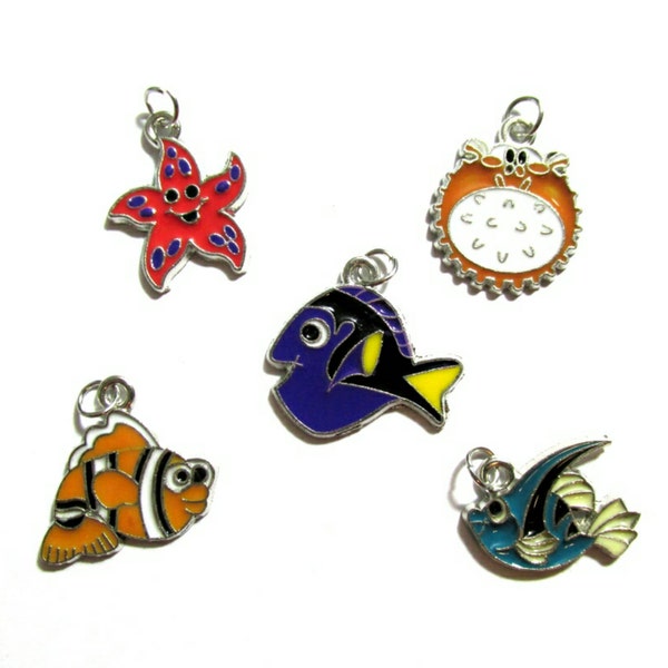 Sea Life Charms - France Sous la mer Charmes de poissons (fr) Charmes d'étoiles de mer (starfish Charms) Bijoux Charms Bracelet Charms - France Charmes de collier