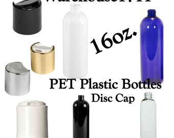 16oz Cosmo Slim Plastic Bottles ~ DISC CAP ~ Lotion Bottles/Shampoo Bottles/Conditioner Bottles