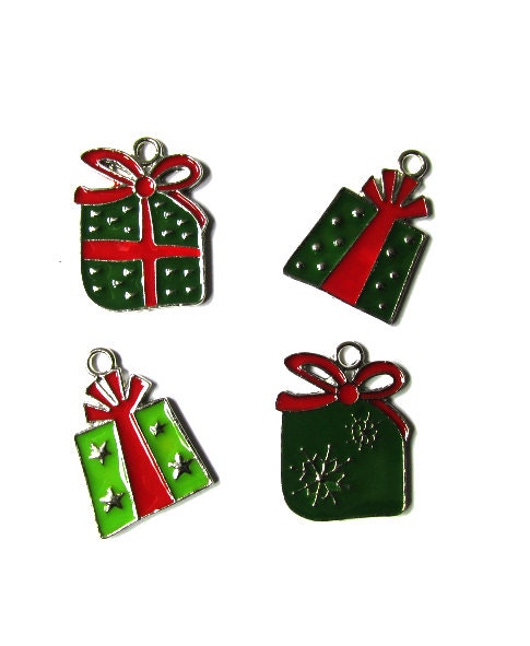 Christmas Gift Box Assortment Charms Silver Tone Charms | Etsy