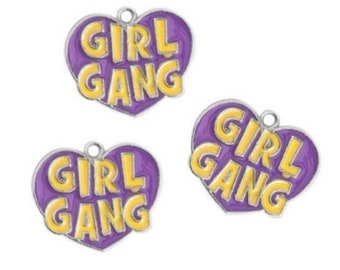 GIRL GANG Purple Heart Expressions Charms | Jewelry Charms | Bracelet Charms | Necklace Charms