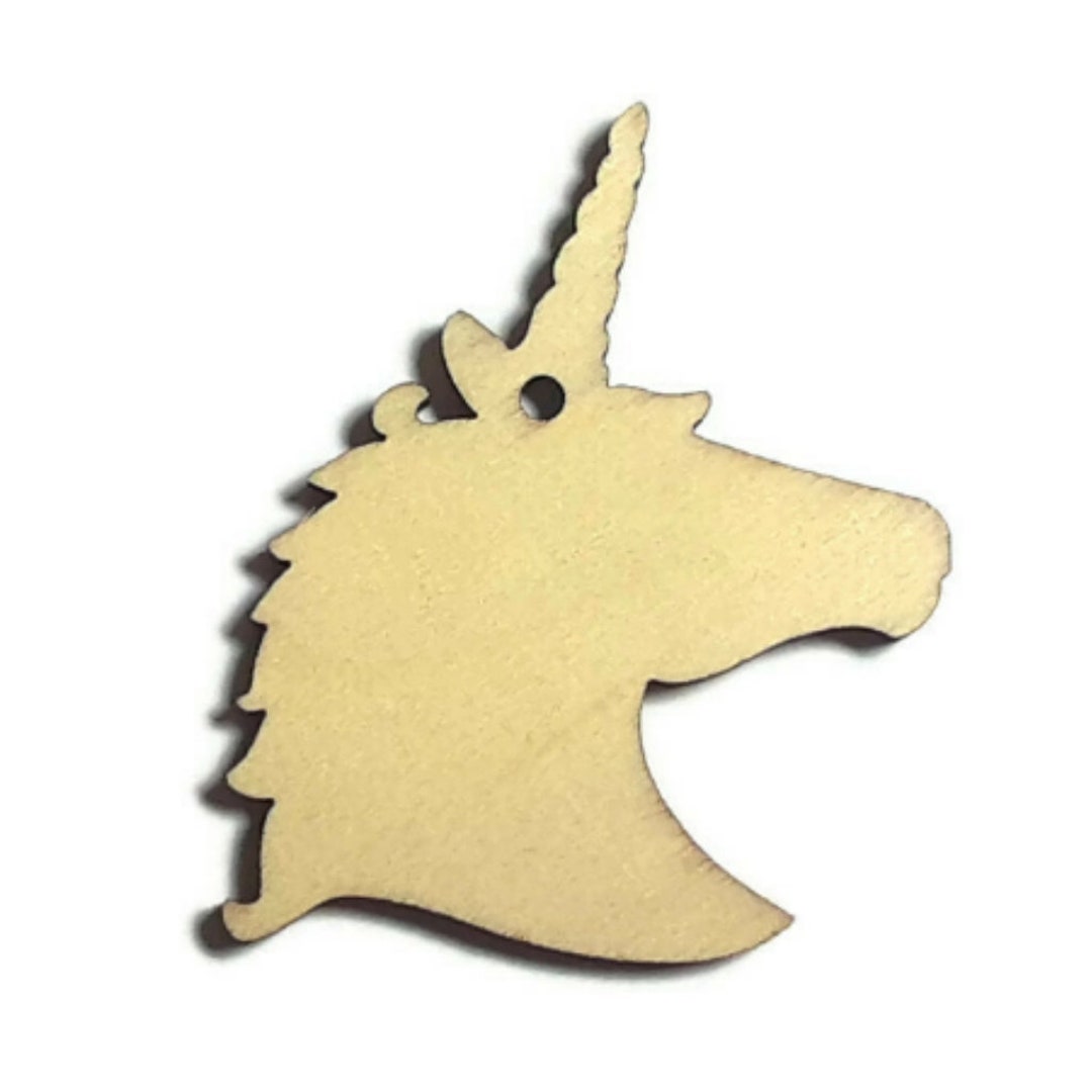 Unfinished Ready to Decorate Natural Wood Unicorn Head Cutout Etsy