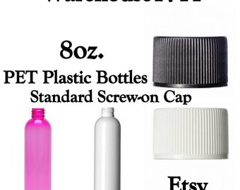 8oz Cosmo SlimPlastic Bottles ~ Standard Screw-On Cap ~ Lotion Bottles/Shampoo Bottles/Conditioner Bottles