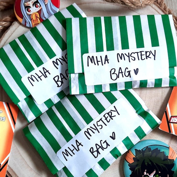 MHA Mystery Bag, MHA Lucky Dip, Badge mystery bag, Pin mystery bag, Cute MHA pins, Anime gifts, Anime mystery bag, bnha badges, Anime pins