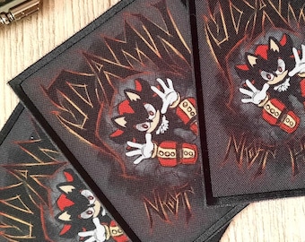 Shadow patch,Hedgehog patch,Video game patch,Gifts for gamers,90s nostalgia,Patch gifts,Retro game patch,Metal patches,Metalhead gifts