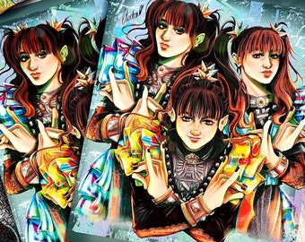 Impressão de arte Babymetal, Impressão de arte Metalhead, Presentes para metalheads, Arte de banda de metal, Impressão de arte de banda, Presentes musicais, Metal kawaii, Arte de banda de metal