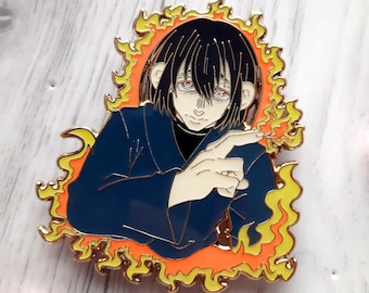 Company 7 Enamel Pin, Anime enamel pins, Anime pin gifts, Fire anime pin, Glow in the dark pin, Large enamel pins, Cool anime gifts