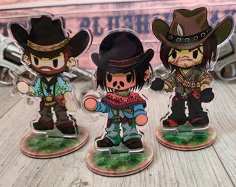 Cowboy Acrylic Spinning Standee, Video game gifts, Acrylic standee gifts, RDR gifts, Cowboy video game, Gifts for gamers, Cowboy gifts