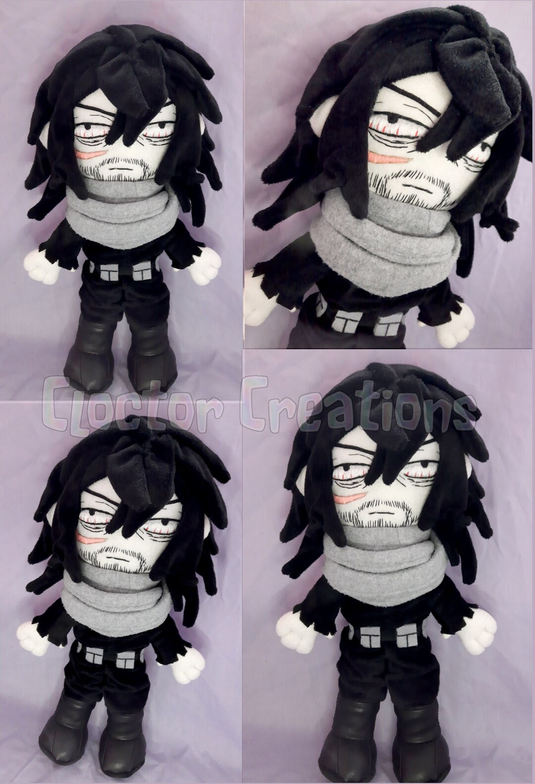 Custom Aizawa Plushie, Custom Anime Plush, MHA Plush, Eraserhead Plush