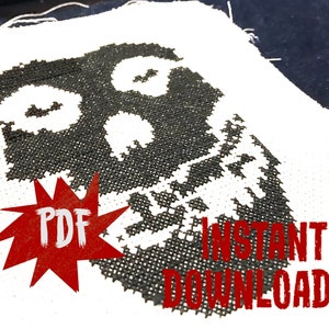 Misfits Fiend cross stitch pattern - horror punk rock crust metal rock