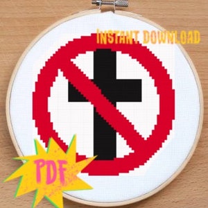Bad Religion cross stitch pattern - punk rock crust metal rock