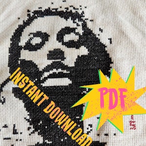 Converge Jane Doe black on white cross stitch pattern - punk metal hardcore