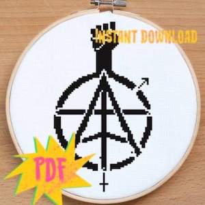 Propagandhi cross stitch pattern - punk rock thrash crust metal rock