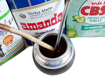 マテ茶サンプルキット：6種類のフレーバー、マテ茶用ひょうたん
