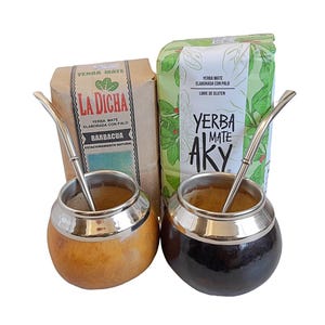 Handmade Alpaca Silver Yerba Mate Set: Torpedo Gourds & Bombillas