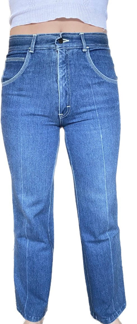 Vtg 70s Graffiti Jeans Embroidered pocket Womens … - image 3