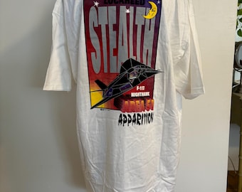 Vintage 90’s Space shirt Stealth white shortsleeve Deadstock never worn size Mens xl stamped 97 nighthawk Area 51 apparition f-117