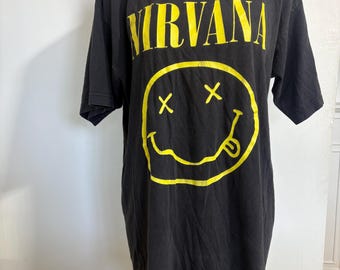 ヒステリックグラマー【レア】NIRVANAスマイリーTシャツSブラック ヒステリックグラマー【レア】NIRVANAスマイリーTシャツS