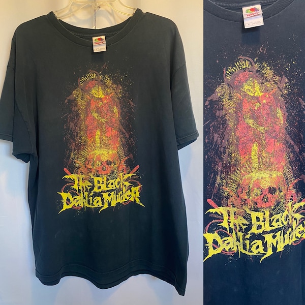 Vintage The Black Dahlia Murder Tee t-shirt Metal shirt mens XL cotton soft thin black short sleeve oversized womens rare fruit of the loom