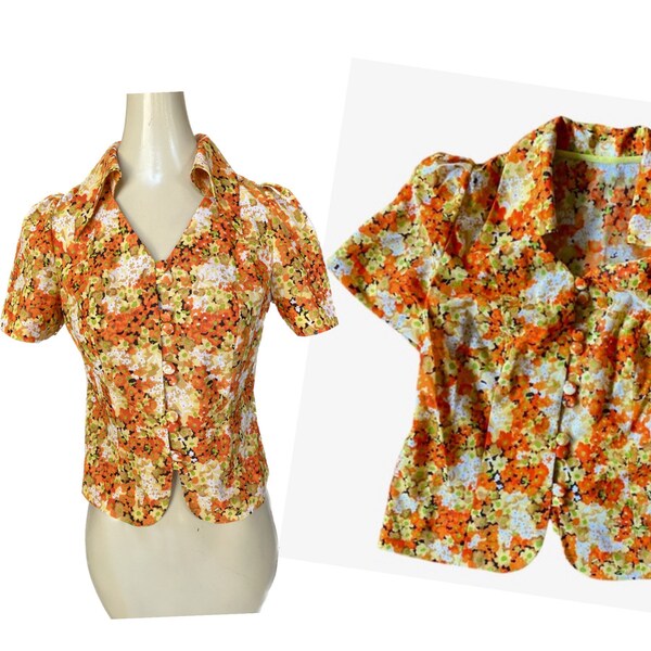 70s Floral Shirt Etsy