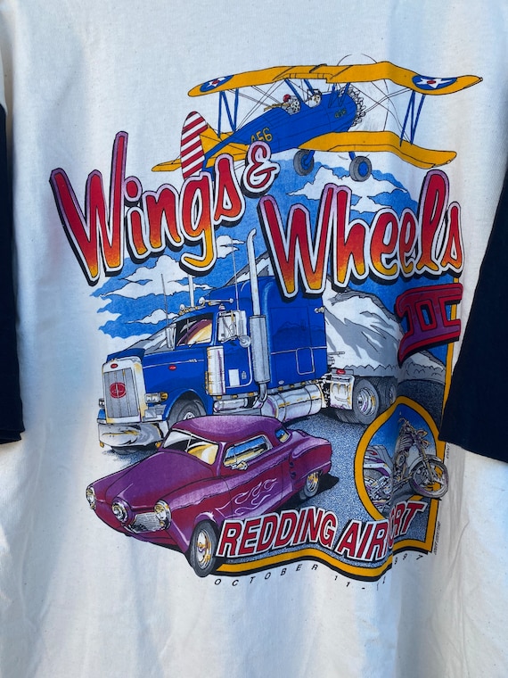 Vintage Wings and Wheels Deadstock Henley short sleev… Gem