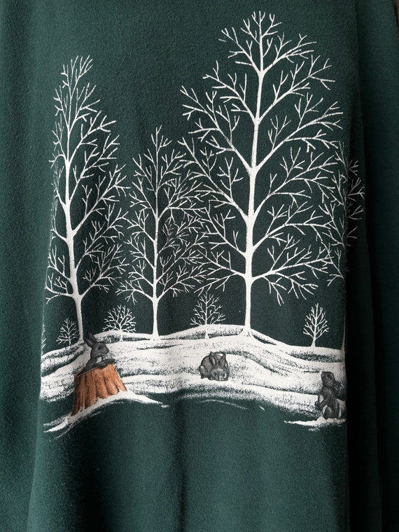 Vintage Forest Green Swestshirt pullover sweater … - image 3