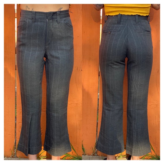 Vintage 70’s Striped grey trouser pants soft not … - image 1