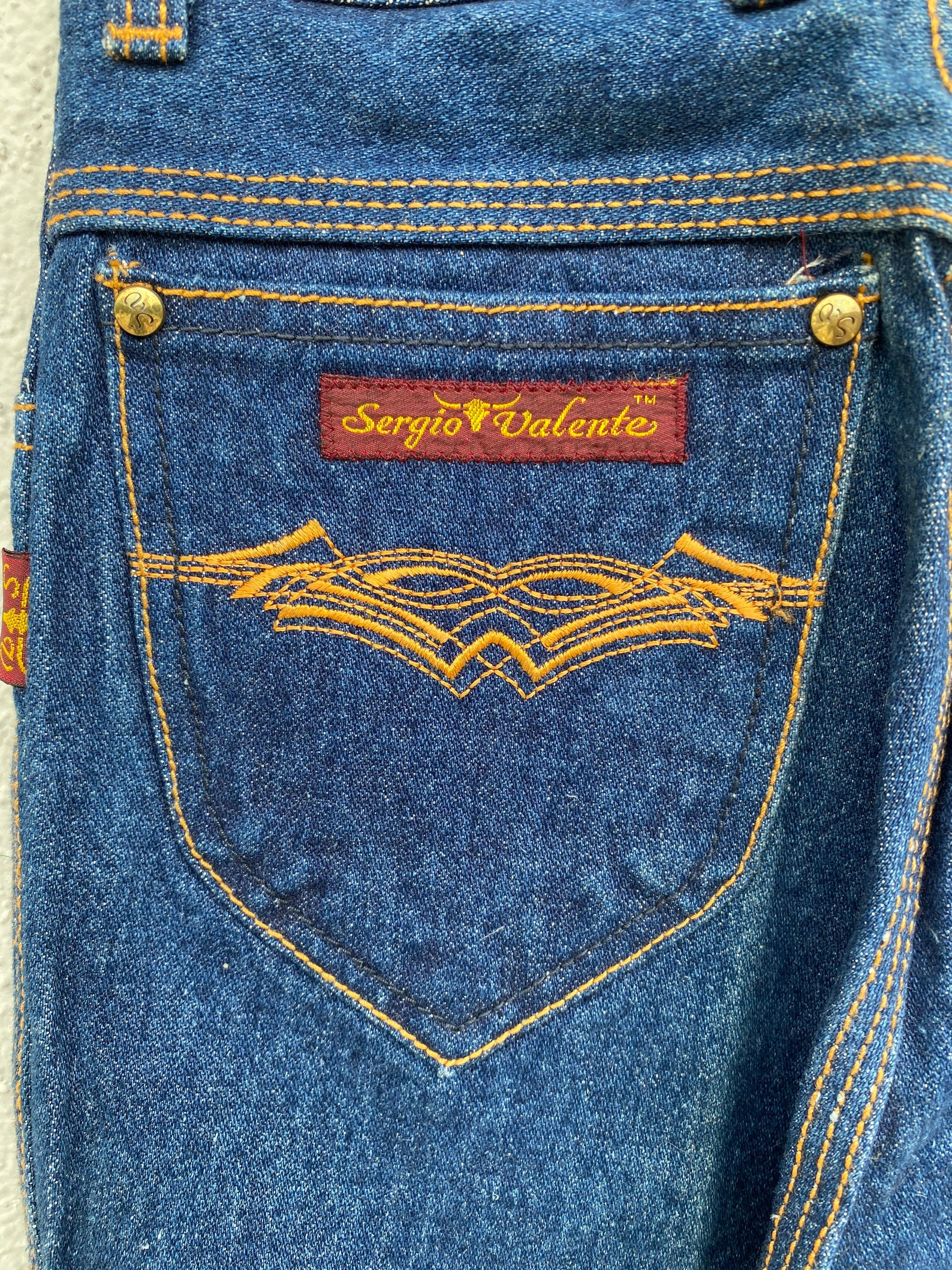 Vintage 80s Sergio Valente Western Jeans indigo blue ultra | Etsy