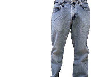 Vtg Wrangler Jeans 33 x 30 Classic Straight Fit Mens Womens Vintage light high waisted or hops denim soft work distressed western sale rad