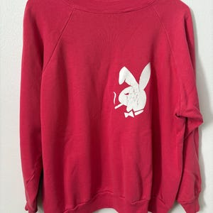 PLAYBOY フロッキープリント サーモンピンク ヴィンテージ 古着 Pink playboy sweater - Etsy 日本