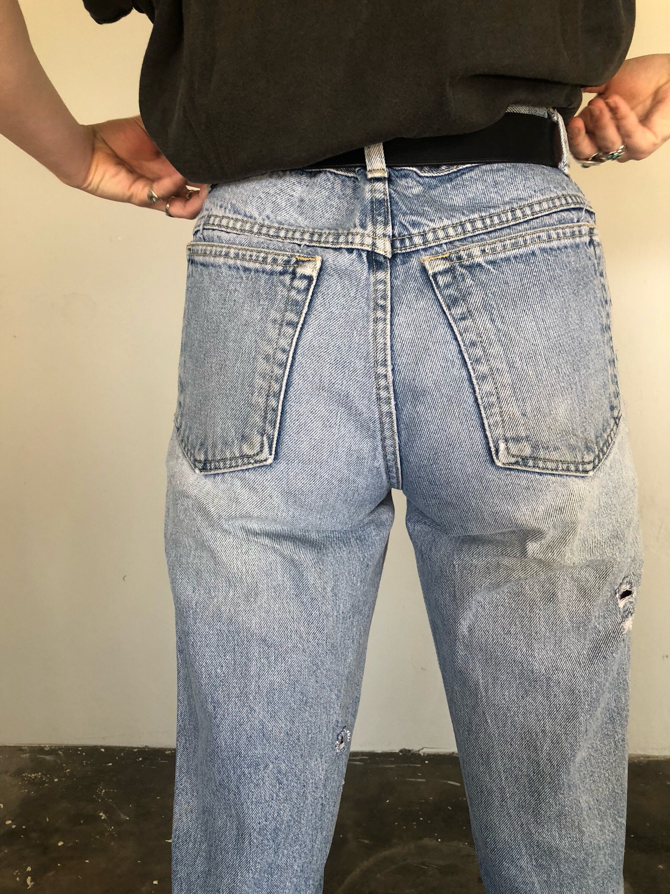 Vtg High Waisted Denim Jeans Light Classic Wash Fit Cotton