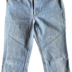 Vintage Earl Jeans 30 inch waist Womens classic relaxed light wash high waisted soft not stiff stitching detail on pocket Velvet Metal