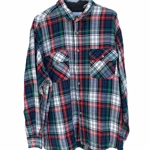 Vintage Sears Plaid Flannel the Mens Store XL Womens Oversized Red ...