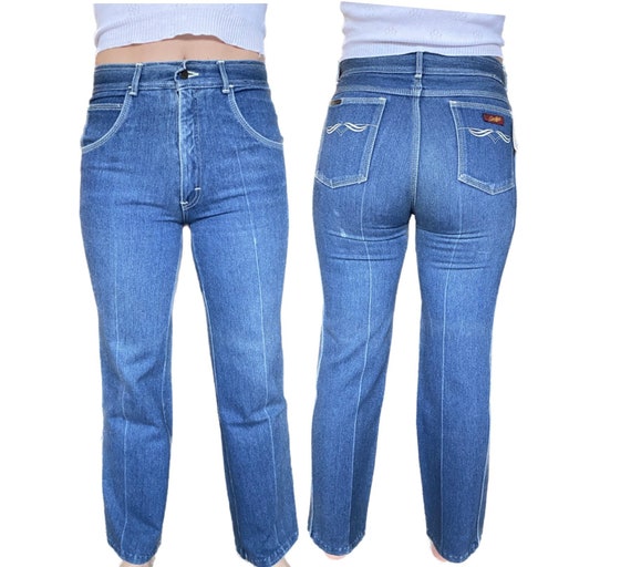 Vtg 70s Graffiti Jeans Embroidered pocket Womens … - image 1