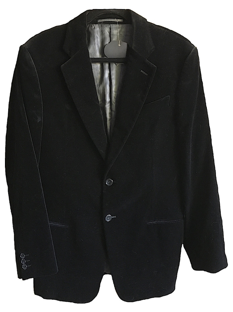Armani Collezioni designer Coat Jacket Black Velvet mens | Etsy