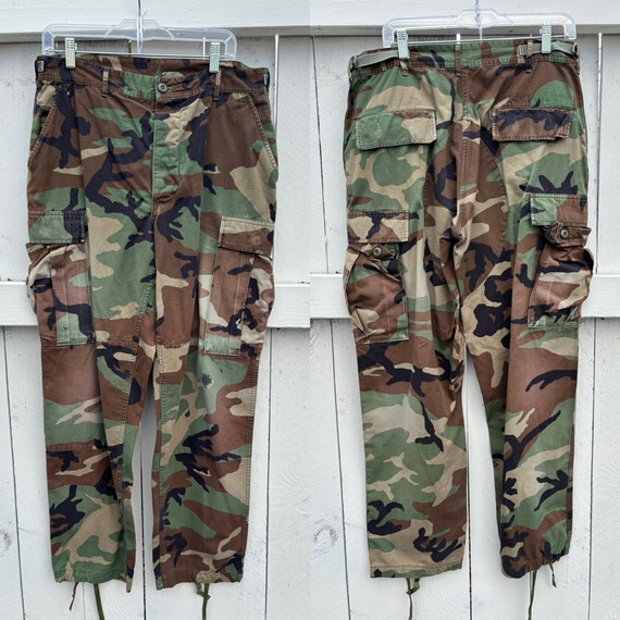 Vintage Official Camouflage Cargo Army Lants orig… - image 1