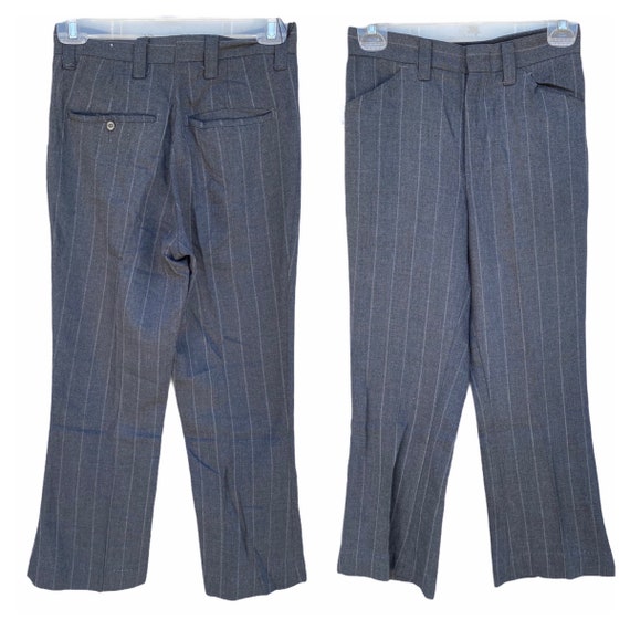 Vintage 70’s Striped grey trouser pants soft not … - image 5