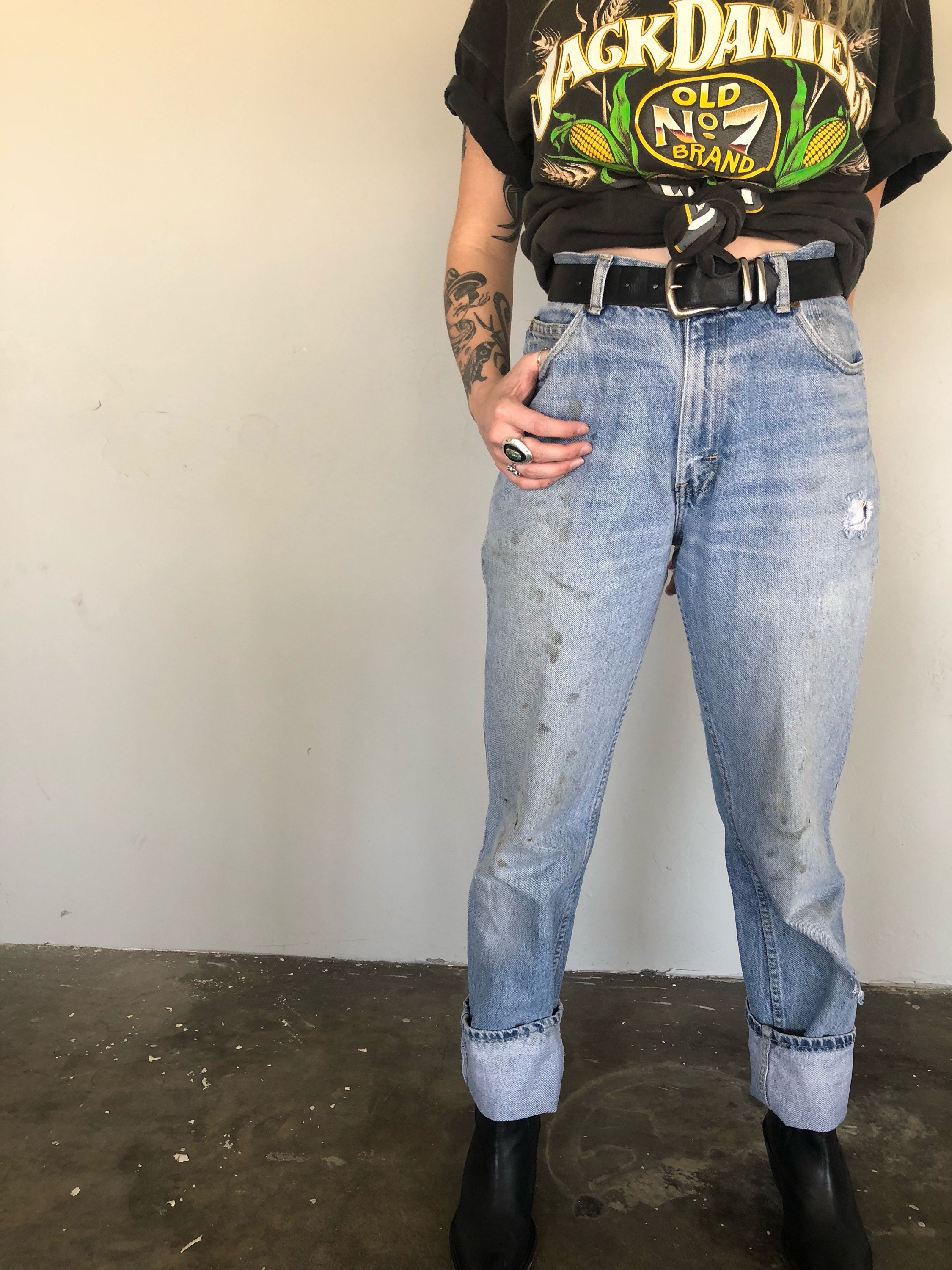 Vtg High Waisted Denim Jeans Light Classic Wash Fit Cotton