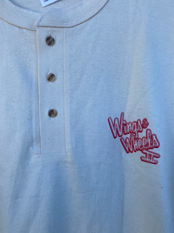 Vintage Wings and Wheels Deadstock Henley short sleev… Gem