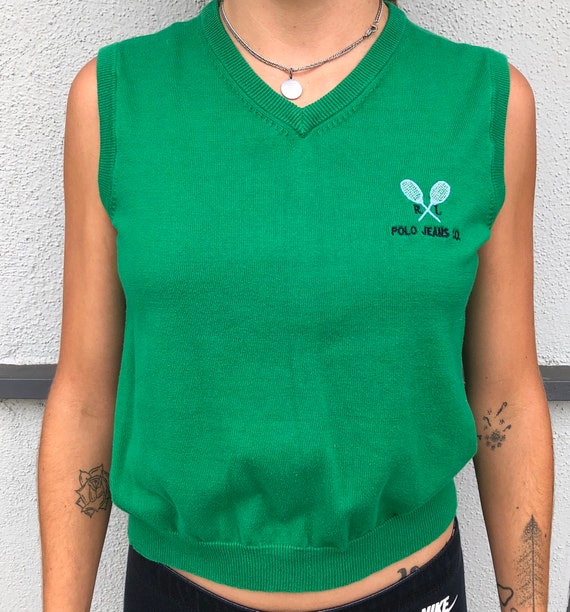 green polo vest