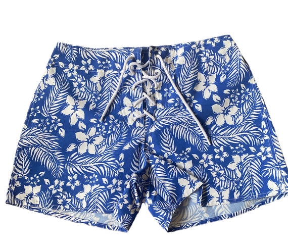 Vintage 70s Board Shorts look new blue and white … - image 1