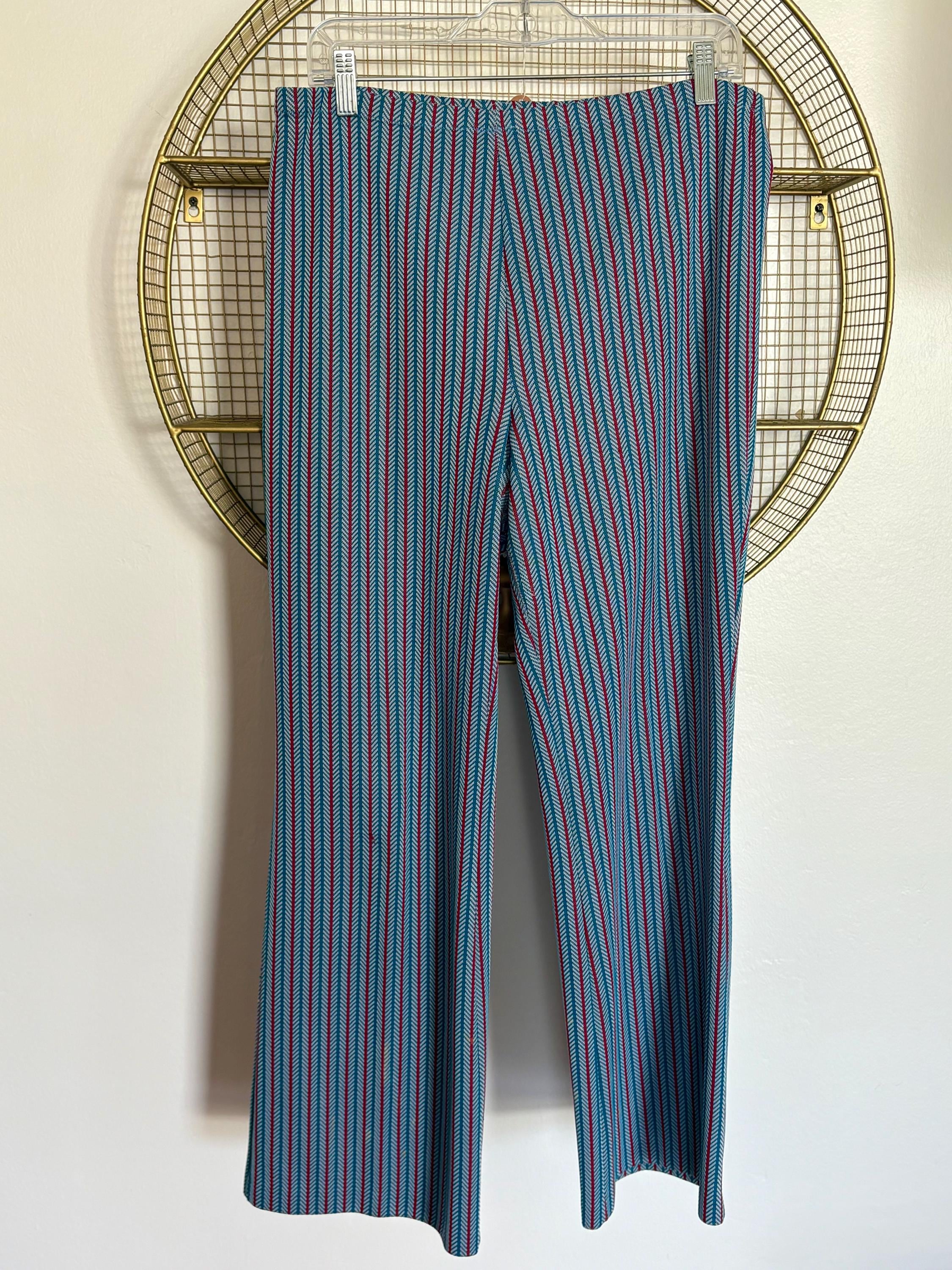 Vintage 1980s Deadstock Cigarette Pants // Black and Blue