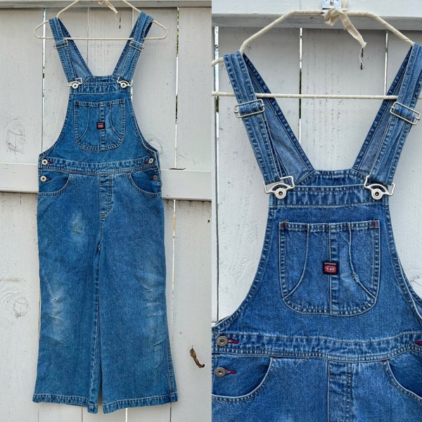 Vintage 90’s Unionbay denim overalls Jean front bib pocket side buttons cotton women’s small xs nice cut and fit soft not stiff 90s overalls